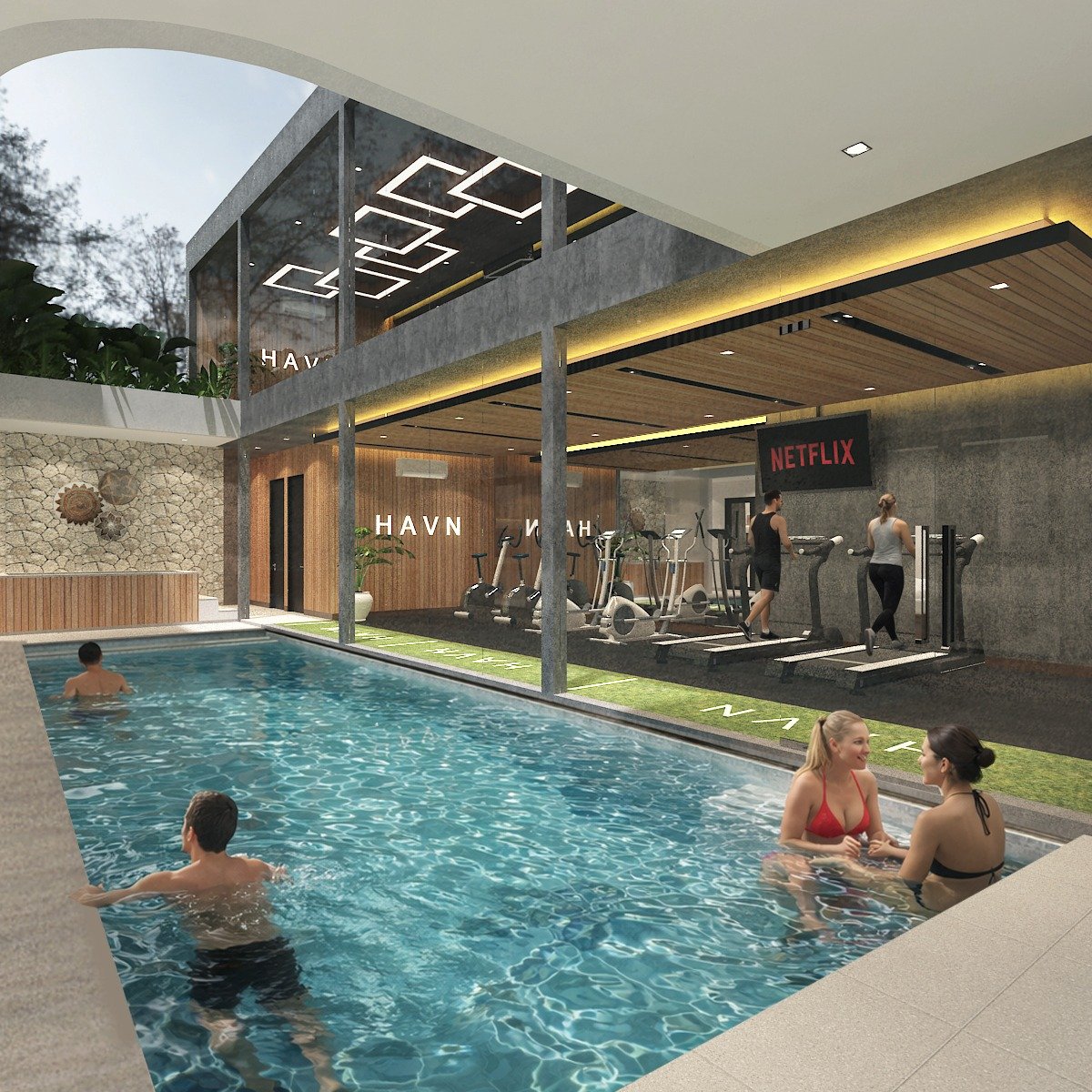 HAVN pool at lower ground level, alternate render